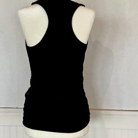 Black Sequined Club Tank Top Sz S - Picture 5 of 5